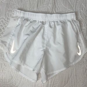 White Nike workout shorts